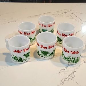 Milk Glass Egg Nog Cups